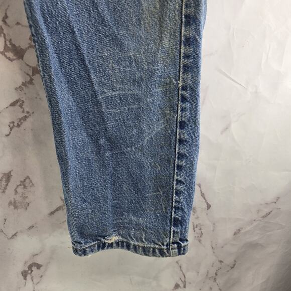 Carhartt Jeans Mens 38 X 30 Denim Relaxed Fit Medium Wash Straight Destroyed - Picture 4 of 11